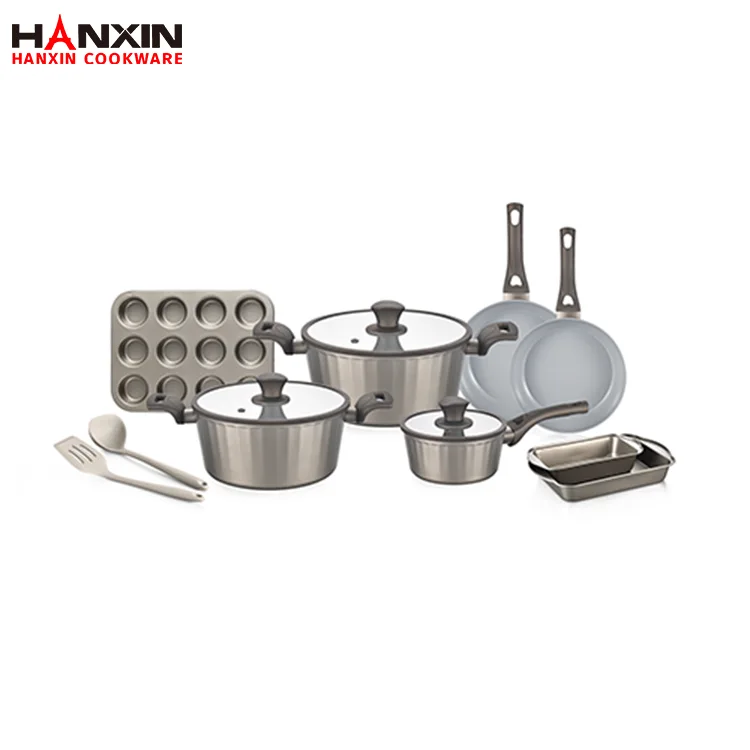 Bộ đồ dùng nhà bếp bằng gốm rèn nhôm cho tất cả các bếp nấu
