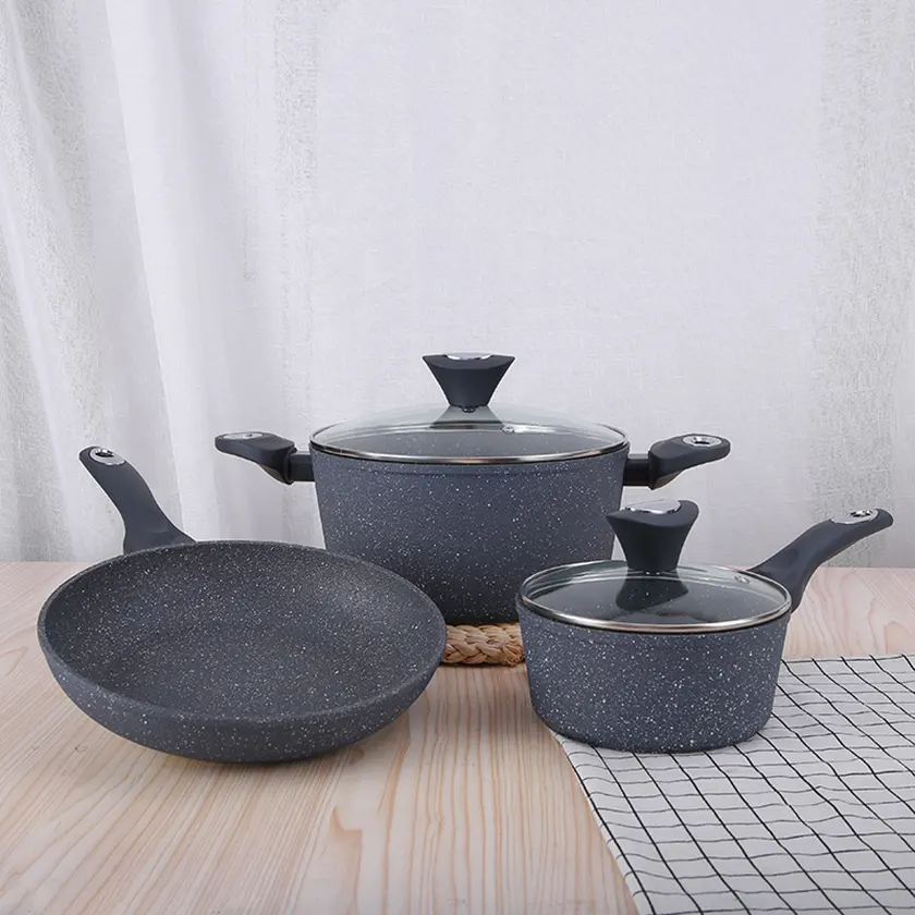 Aluminum Non-Stick Marble Coating Cookware Set